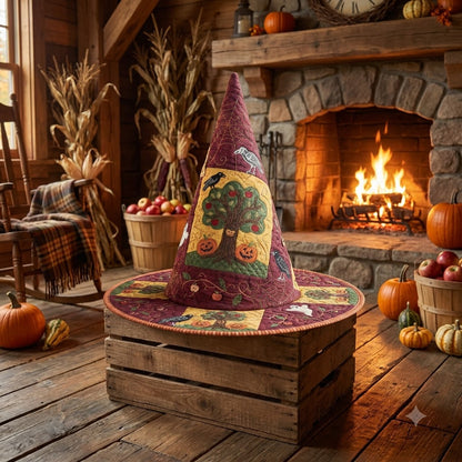 Harvest Tree Quilted Witch Hat
