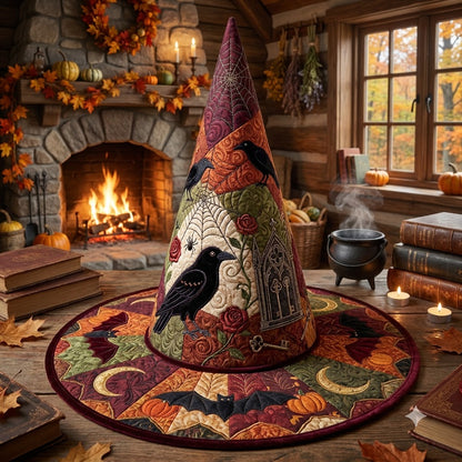 Raven Garden Quilted Witch Hat