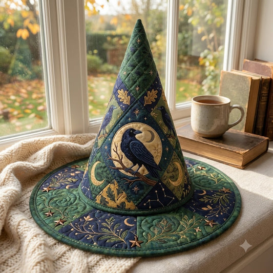 Forest Raven Quilted Witch Hat