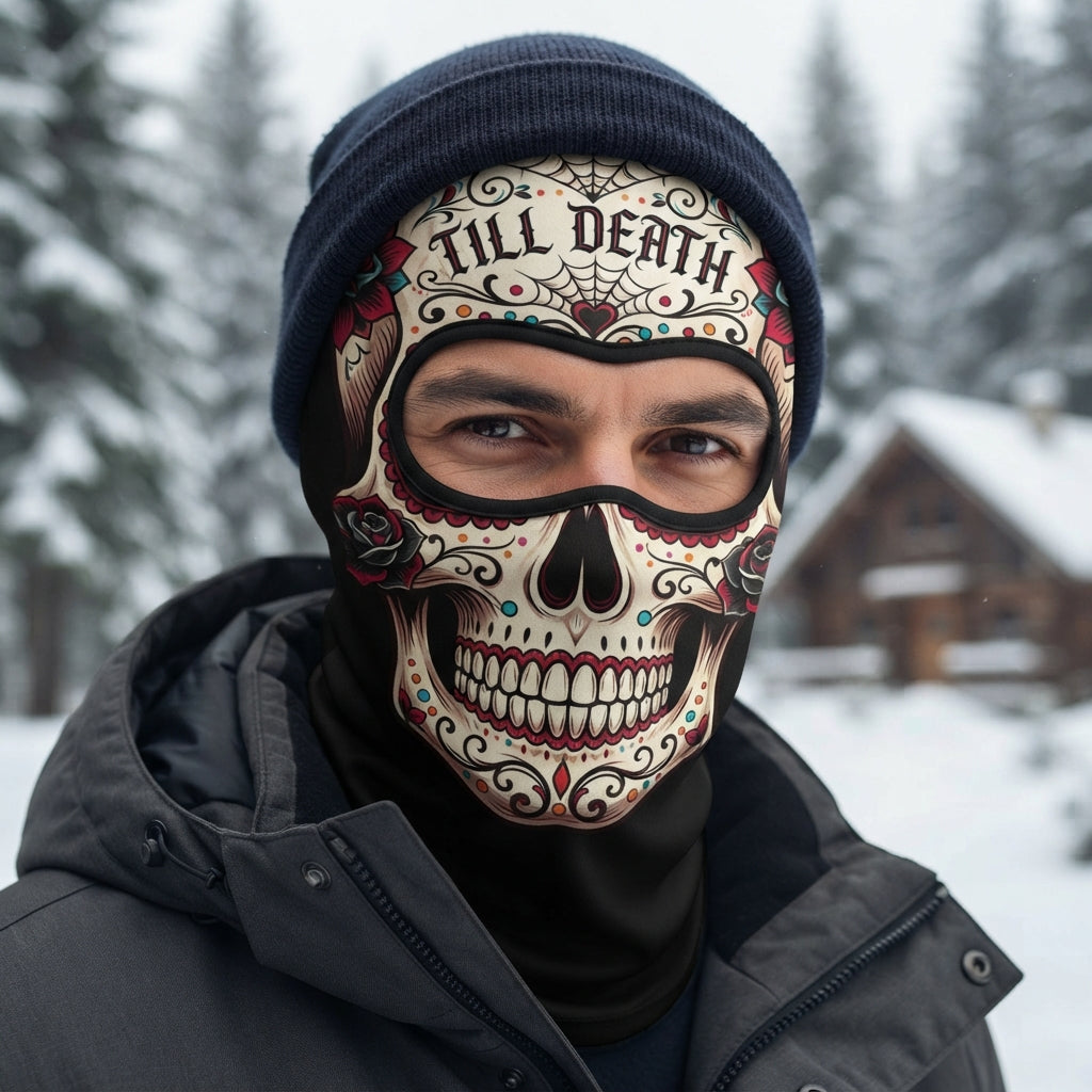 Classic Sugar Skull Gothic Ski Mask