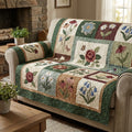 Floral Village Quilted Sofa Cover