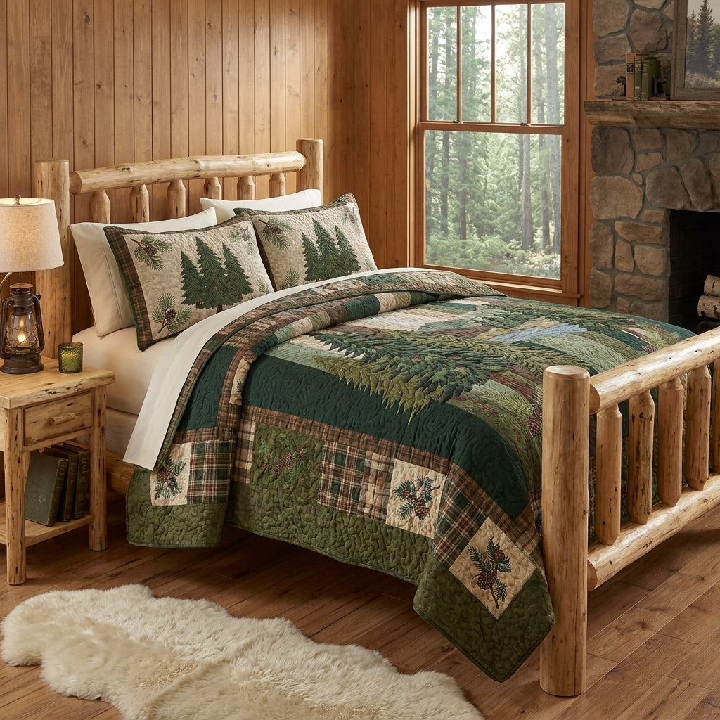 Quiet Forest Quilted Bedding Set