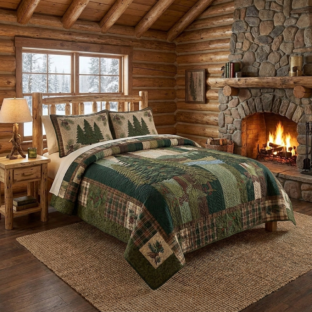 Quiet Forest Quilted Bedding Set