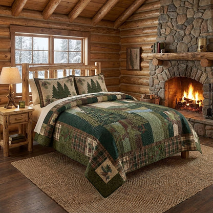 Quiet Forest Quilted Bedding Set