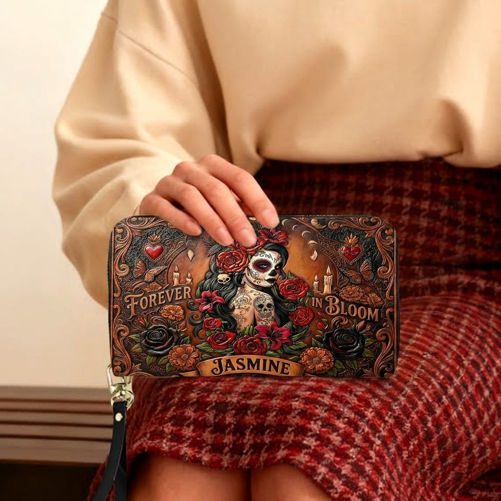 Midnight Calavera Personalized Leather Bag + Free Wallet