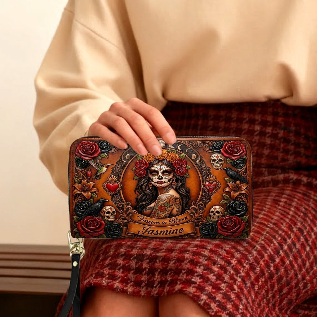 Crimson Rose Queen Personalized Leather Bag + Free Wallet