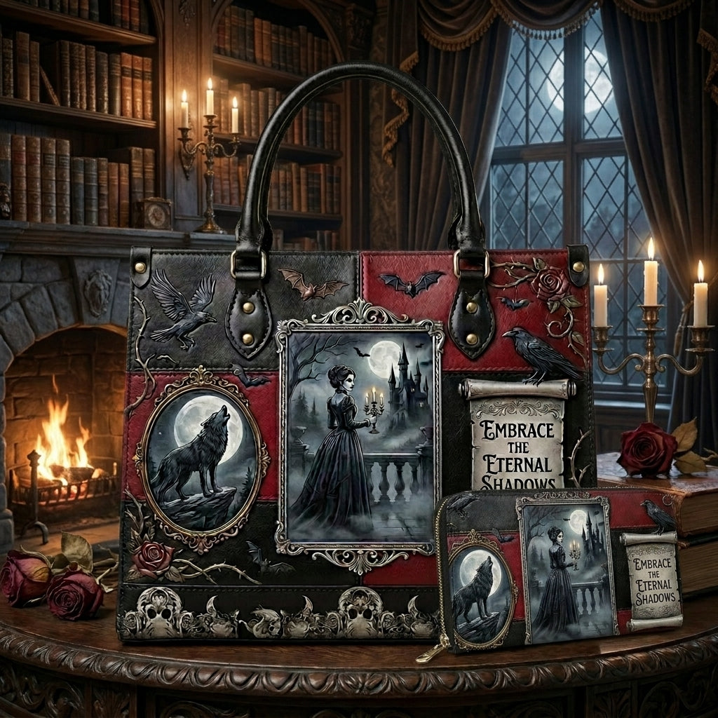 Embrace The Eternal Shadows Leather Bag + Free Wallet