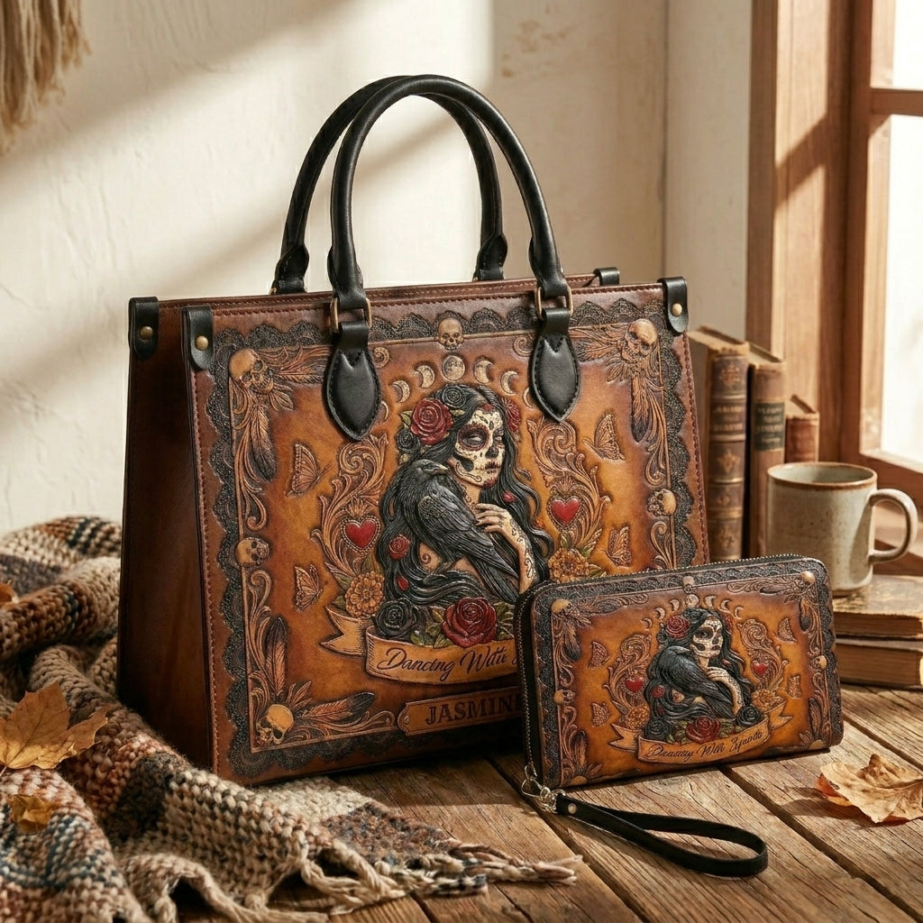 Dancing With Spirit V2 Personalized Leather Bag + Free Wallet