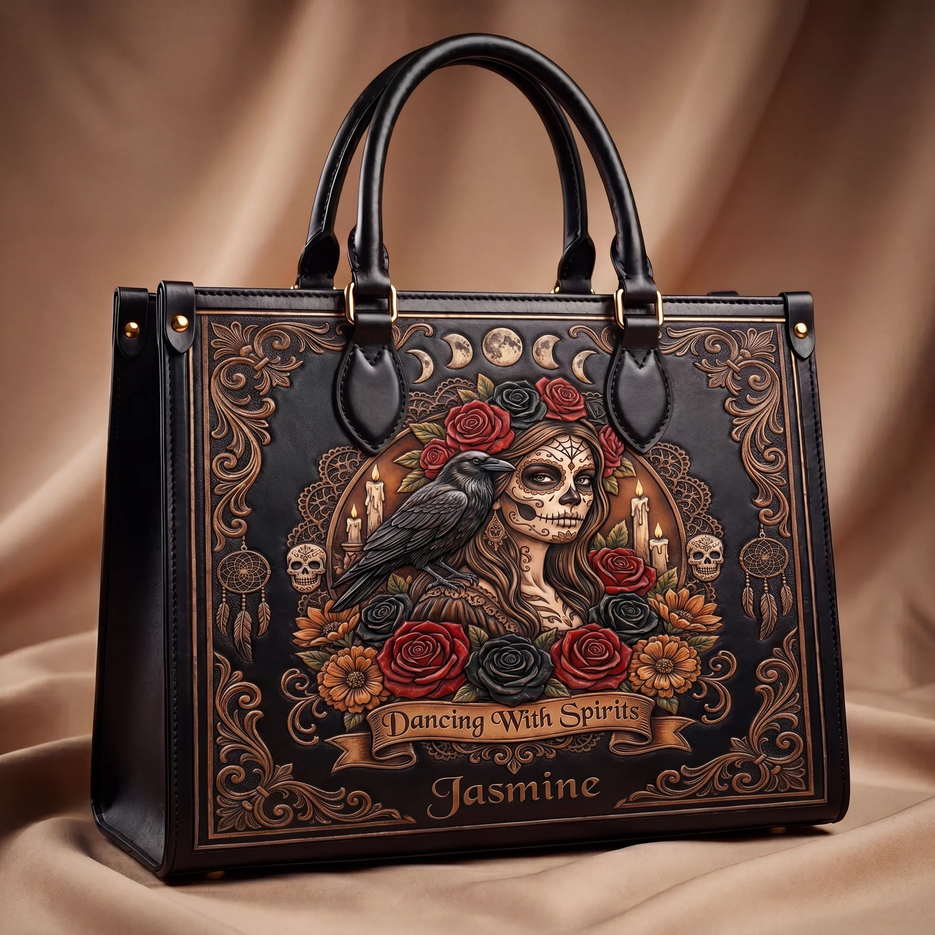 Dancing With Spirits Personalized Leather Bag + Free Wallet