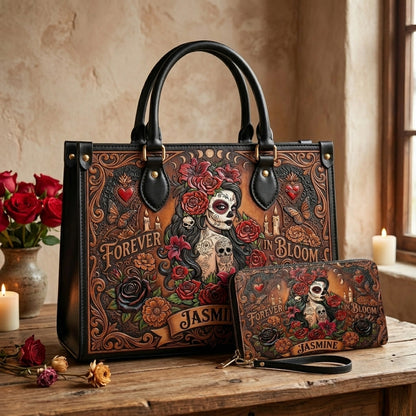 Midnight Calavera Personalized Leather Bag + Free Wallet