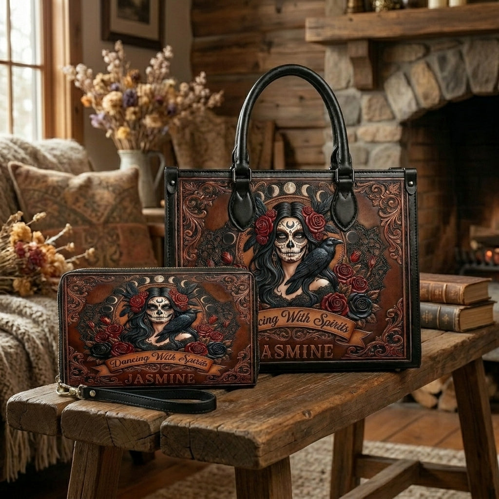 Dancing With Spirit V3 Personalized Leather Bag + Free Wallet