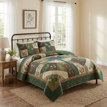 Dragonfly Quilted Bedding Set