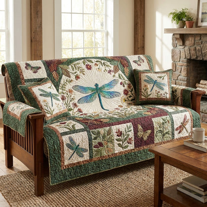 Be A Dragonfly Quilted Sofa Cover