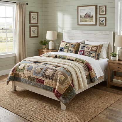 Colorful Sheep Quilted Bedding Set