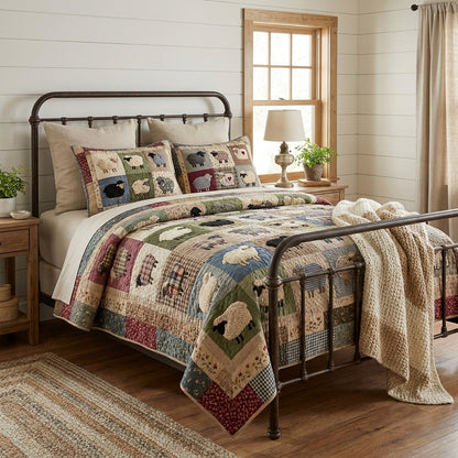 Colorful Sheep Quilted Bedding Set