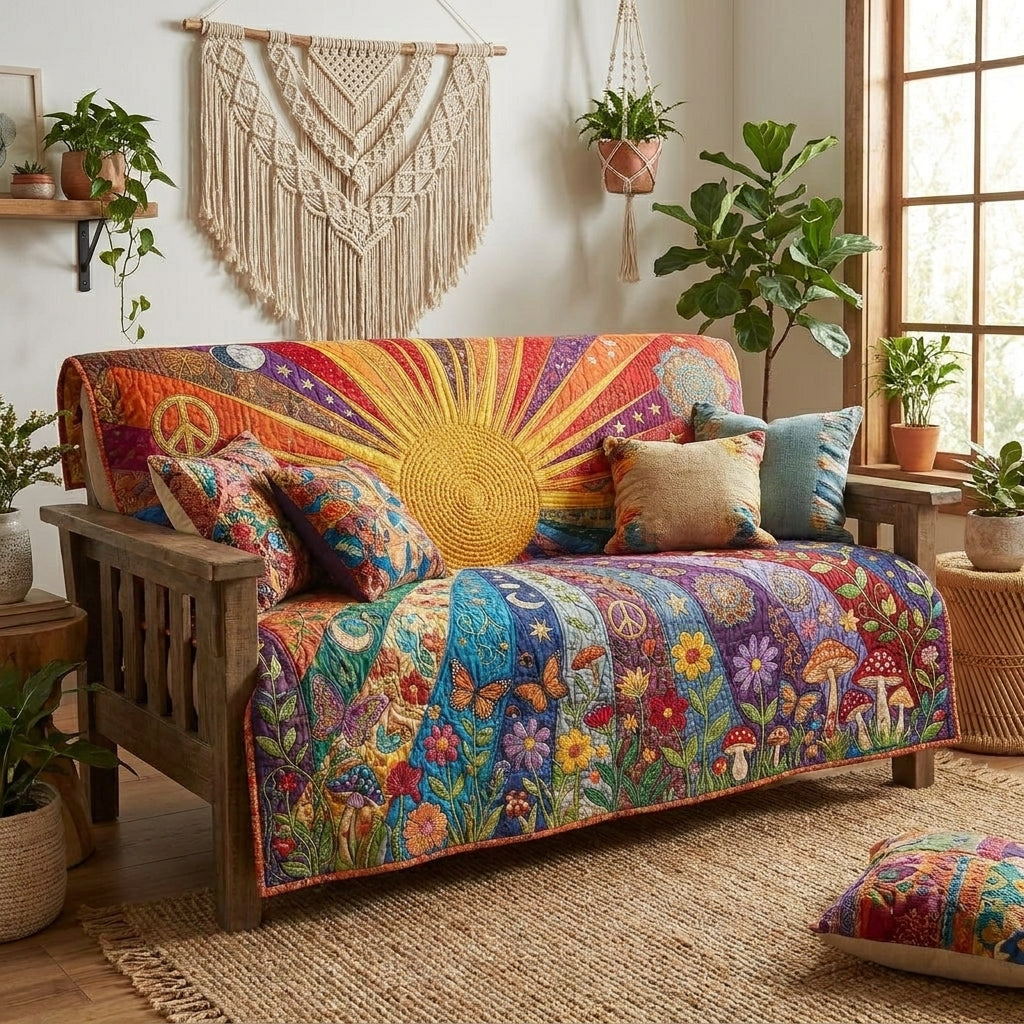 The Sun Quilted Sofa Cover