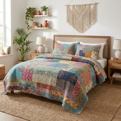 Bohemian Quilted Bedding Set