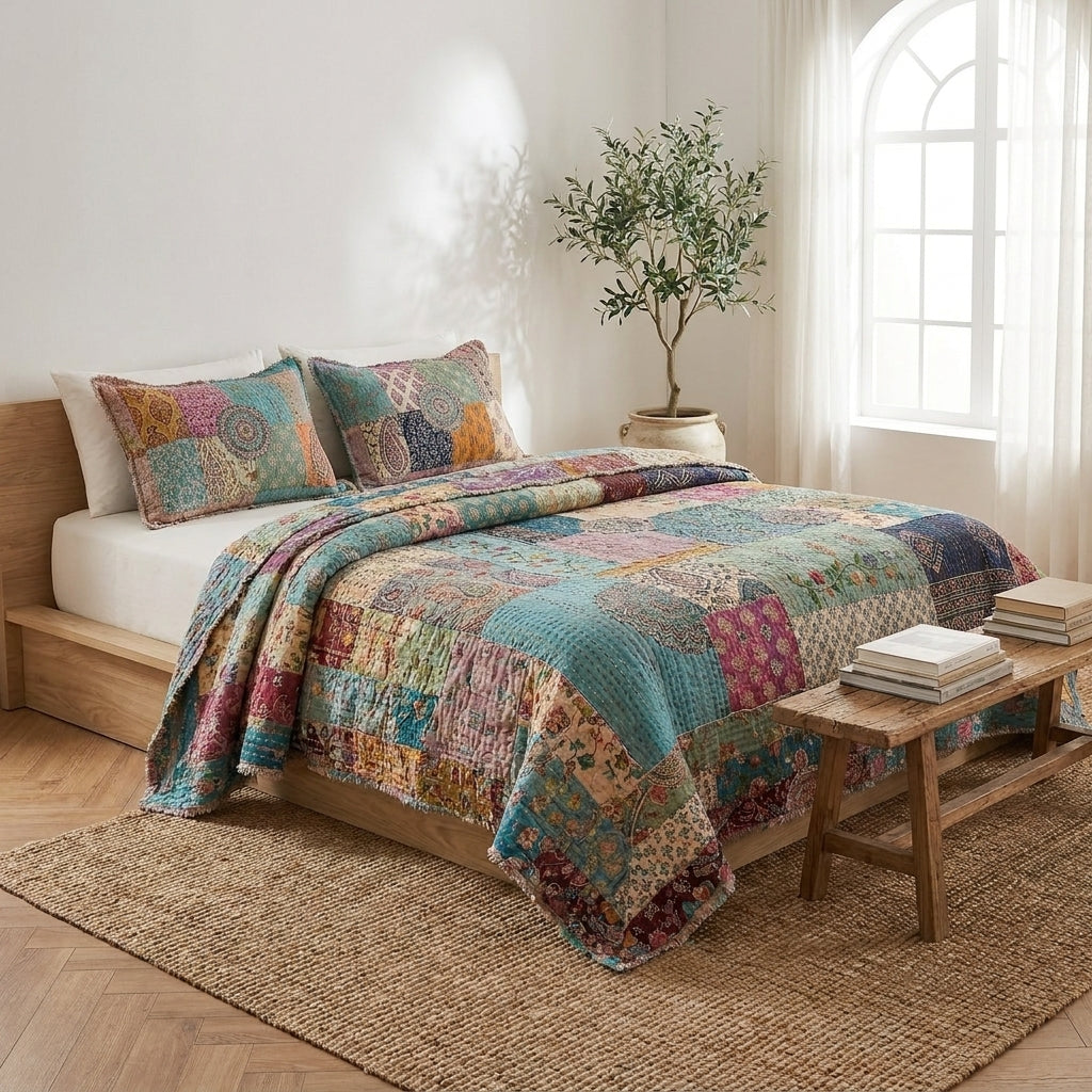 Bohemian Quilted Bedding Set