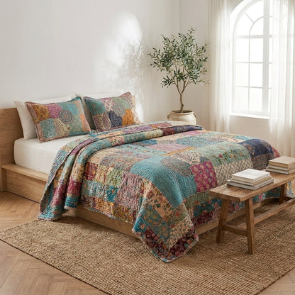 Bohemian Quilted Bedding Set