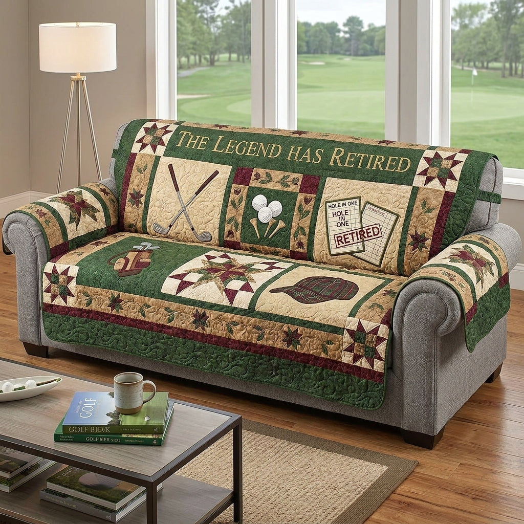 The Legend Has Retired Quilted Sofa Cover