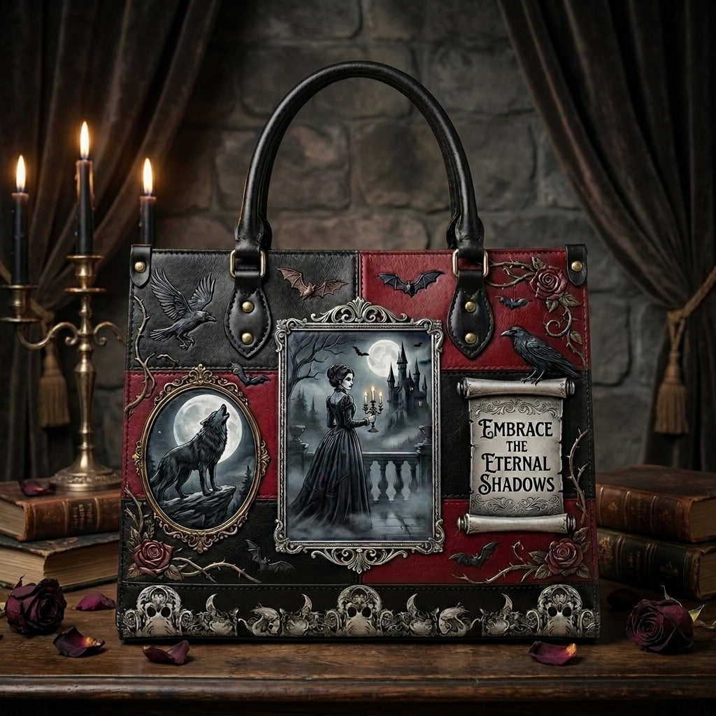 Embrace The Eternal Shadows Leather Bag + Free Wallet