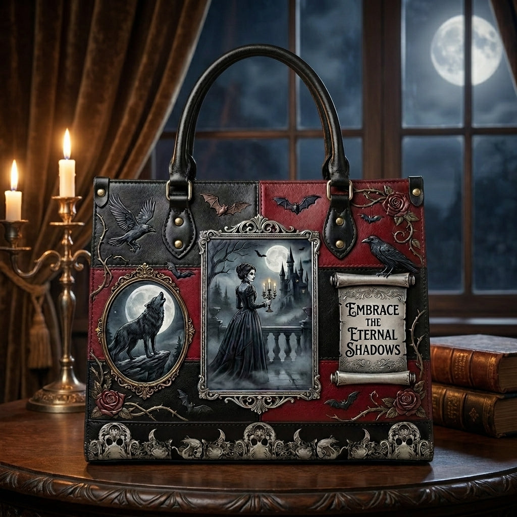 Embrace The Eternal Shadows Leather Bag + Free Wallet