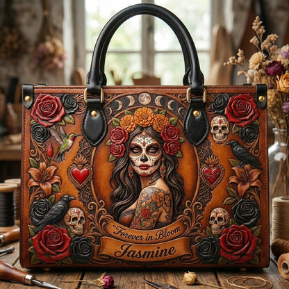 Crimson Rose Queen Personalized Leather Bag + Free Wallet