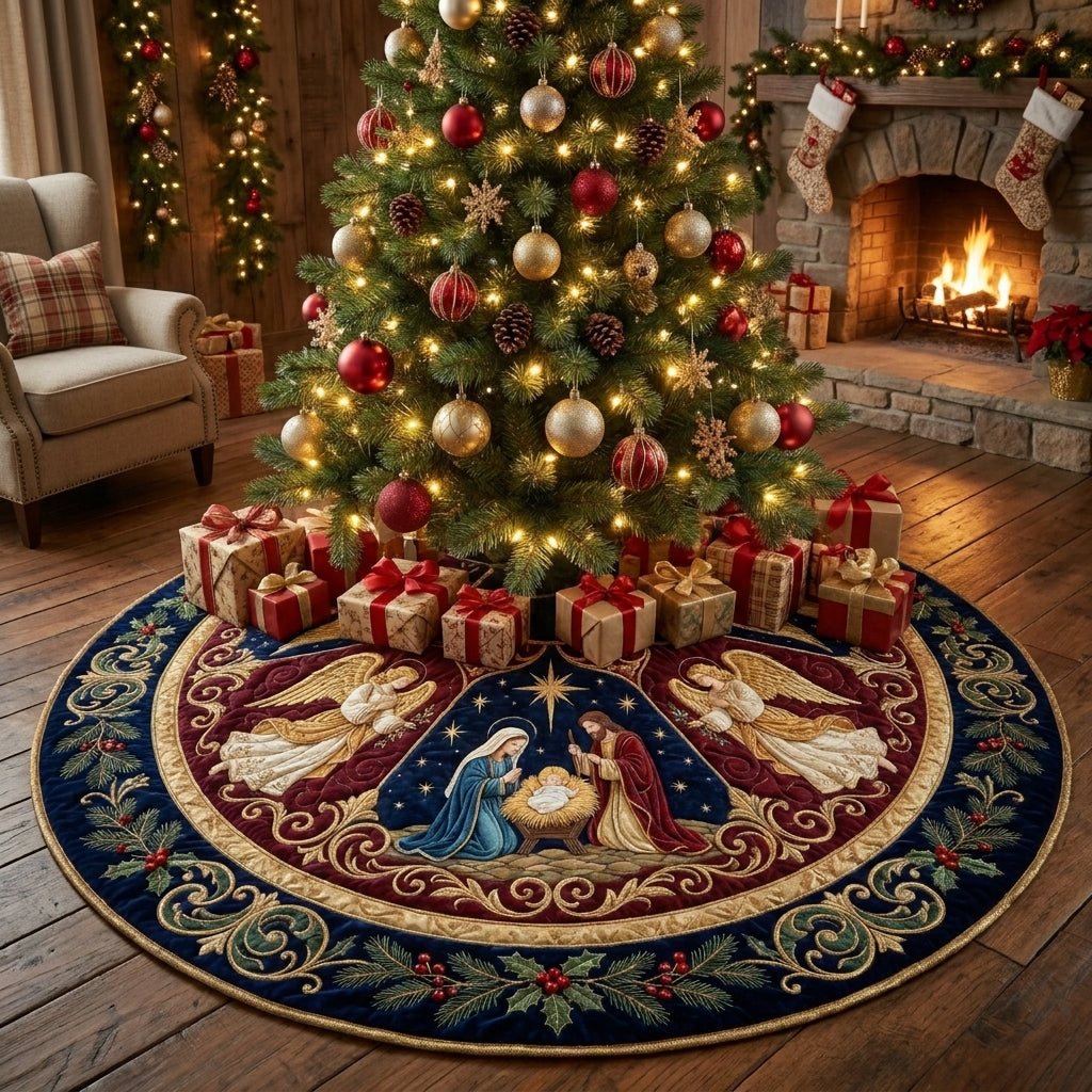 Angel's Grace Quilt Christmas Tree Skirt