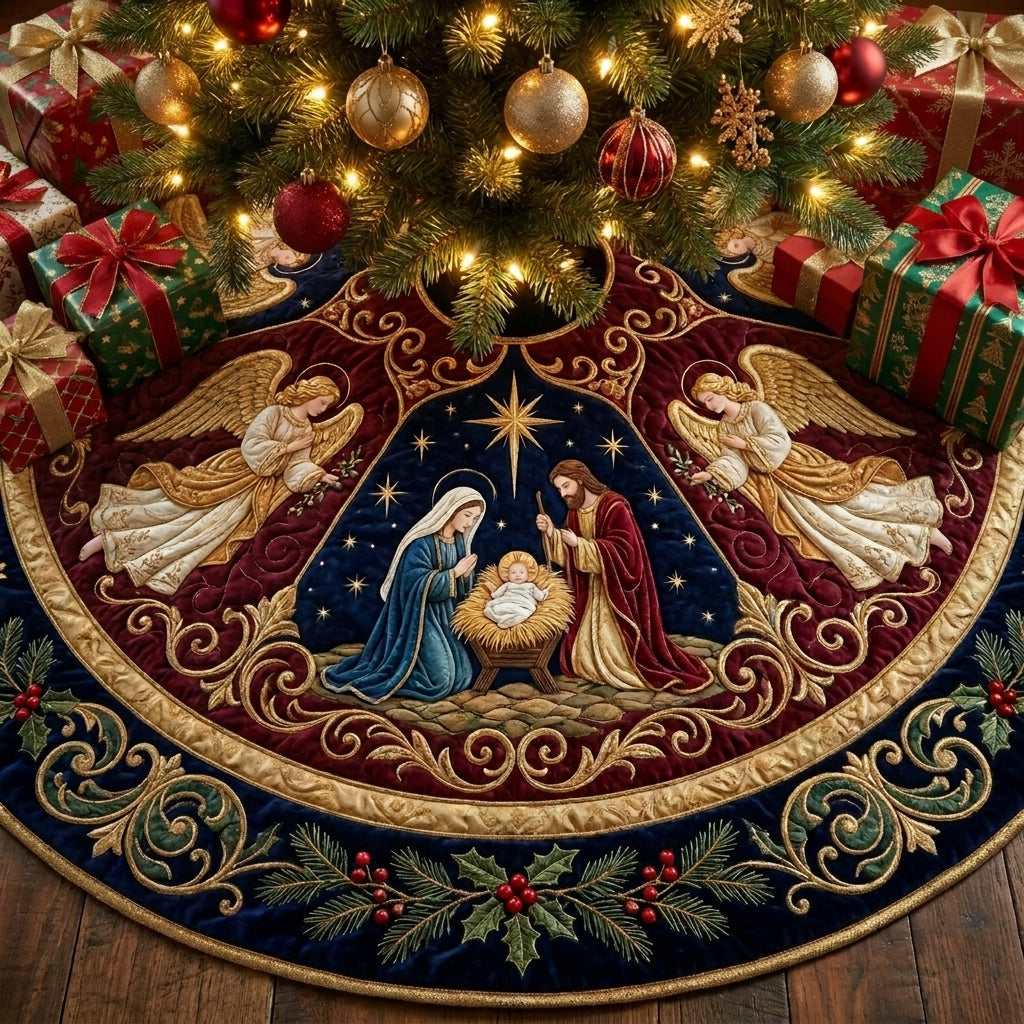 Angel's Grace Quilt Christmas Tree Skirt