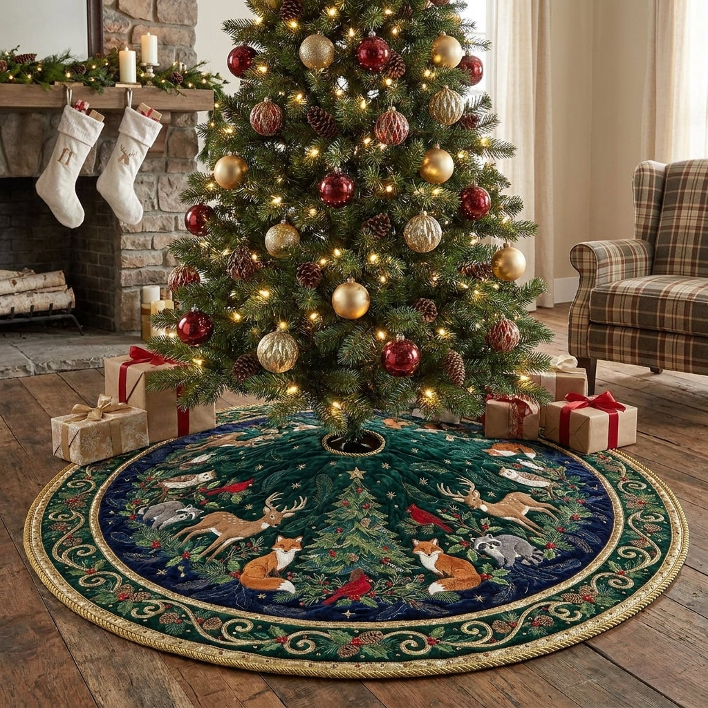 Woodland Wonderland Quilt Christmas Tree Skirt