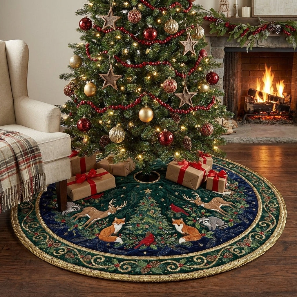 Woodland Wonderland Quilt Christmas Tree Skirt