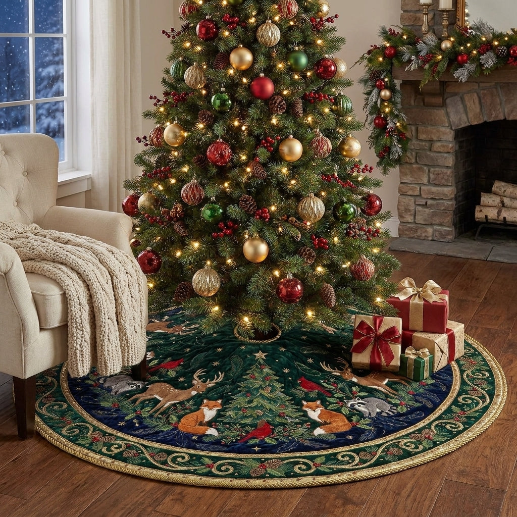 Woodland Wonderland Quilt Christmas Tree Skirt
