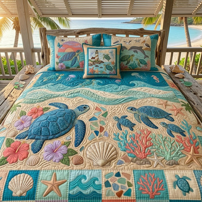 Sea Turtle Quilted Bedding Set