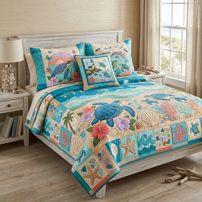 Sea Turtle Quilted Bedding Set
